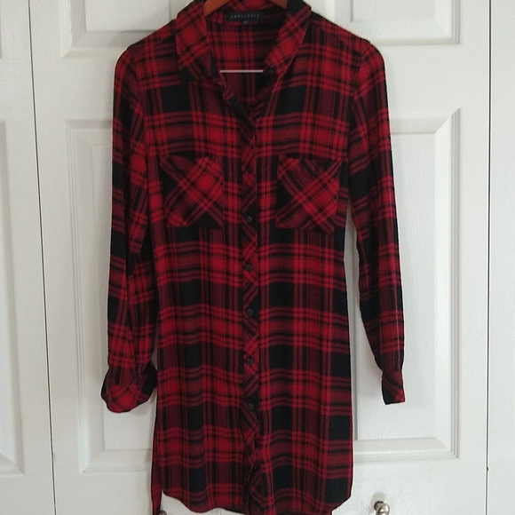Sanctuary Buffalo plaid button down dress size xs - Picture 3 of 8